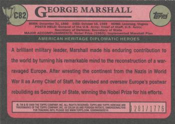 2009 Topps American Heritage Heroes - Chrome #C82 George Marshall Back