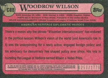 2009 Topps American Heritage Heroes - Chrome #C88 Woodrow Wilson Back