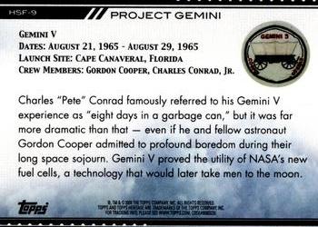 2009 Topps American Heritage Heroes - Heroes of Spaceflight #HSF-9 Gemini V Back