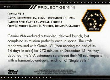 2009 Topps American Heritage Heroes - Heroes of Spaceflight #HSF-11 Gemini VI-A Back