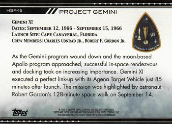2009 Topps American Heritage Heroes - Heroes of Spaceflight #HSF-15 Gemini XI Back