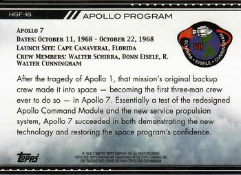 2009 Topps American Heritage Heroes - Heroes of Spaceflight #HSF-18 Apollo 7 Back