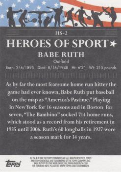 2009 Topps American Heritage Heroes - Heroes of Sport #HS-2 Babe Ruth Back