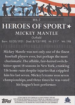 2009 Topps American Heritage Heroes - Heroes of Sport #HS-7 Mickey Mantle Back