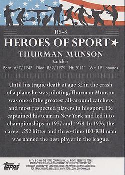 2009 Topps American Heritage Heroes - Heroes of Sport #HS-8 Thurman Munson Back