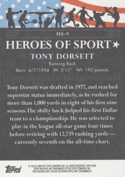 2009 Topps American Heritage Heroes - Heroes of Sport #HS-9 Tony Dorsett Back