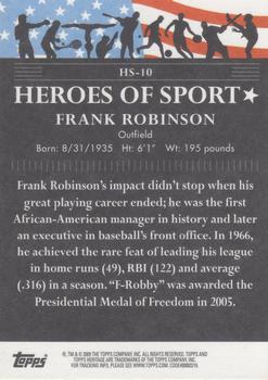 2009 Topps American Heritage Heroes - Heroes of Sport #HS-10 Frank Robinson Back