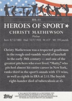 2009 Topps American Heritage Heroes - Heroes of Sport #HS-11 Christy Mathewson Back