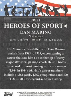 2009 Topps American Heritage Heroes - Heroes of Sport #HS-13 Dan Marino Back