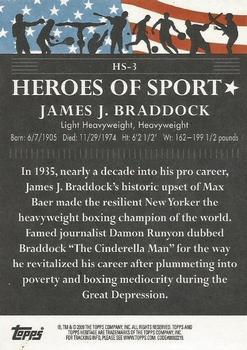 2009 Topps American Heritage Heroes - Heroes of Sport Gold #HS-3 James J. Braddock Back