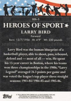 2009 Topps American Heritage Heroes - Heroes of Sport Gold #HS-5 Larry Bird Back