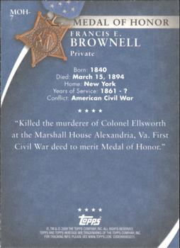 2009 Topps American Heritage Heroes - Presidential Medal of Honor #MOH-7 Francis E. Brownell Back