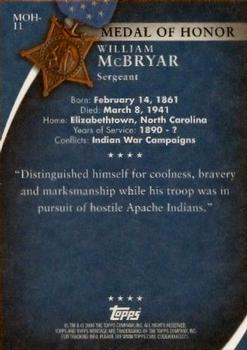 2009 Topps American Heritage Heroes - Presidential Medal of Honor #MOH-11 William McBryar Back