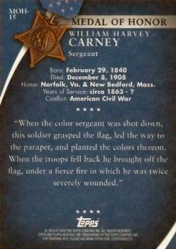 2009 Topps American Heritage Heroes - Presidential Medal of Honor #MOH-15 William Harvey Carney Back