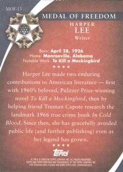 2009 Topps American Heritage Heroes - Presidential Medal of Freedom #MOF-13 Harper Lee Back