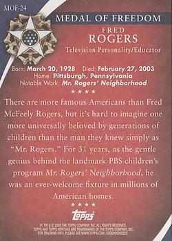 2009 Topps American Heritage Heroes - Presidential Medal of Freedom #MOF-24 Fred Rogers Back