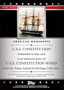 2009 Topps American Heritage - Relics #AHR-USSC USS Constitution Back