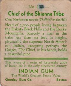 1933-40 Goudey Indian Gum (R73) #1 Shienne Tribe Back