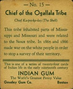 1933-40 Goudey Indian Gum (R73) #15 Ogallala Tribe Back
