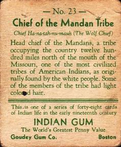 1933-40 Goudey Indian Gum (R73) #23 Mandan Tribe Back