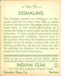 1933-40 Goudey Indian Gum (R73) #79 Signaling Back