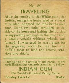 1933-40 Goudey Indian Gum (R73) #89 Traveling Back
