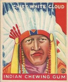 1933-40 Goudey Indian Gum (R73) #92 Chief White Cloud Front