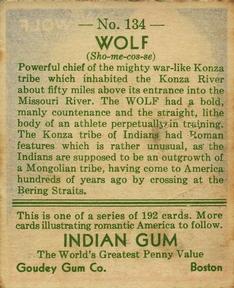 1933-40 Goudey Indian Gum (R73) #134 Wolf Back