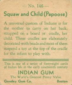 1933-40 Goudey Indian Gum (R73) #146 Squaw and Child Back