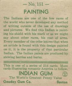 1933-40 Goudey Indian Gum (R73) #151 Painting Back