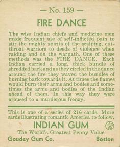 1933-40 Goudey Indian Gum (R73) #159 Fire Dance Back