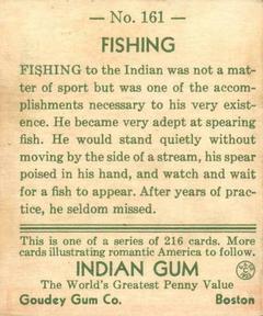 1933-40 Goudey Indian Gum (R73) #161 Fishing Back