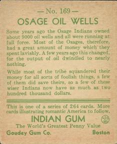 1933-40 Goudey Indian Gum (R73) #169 Osage Oil Wells Back