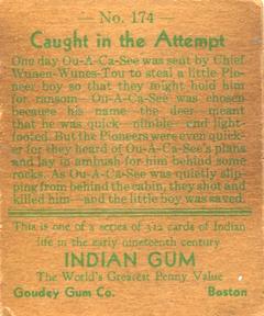 1933-40 Goudey Indian Gum (R73) #174 Caught in the Attempt Back
