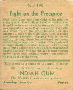1933-40 Goudey Indian Gum (R73) #180 Fight on the Precipice Back