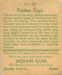1933-40 Goudey Indian Gum (R73) #197 Puritan Days Back