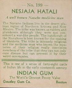 1933-40 Goudey Indian Gum (R73) #199 Nesjaja Hatali Back