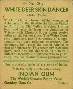 1933-40 Goudey Indian Gum (R73) #207 White Deer Skin Dancer Back