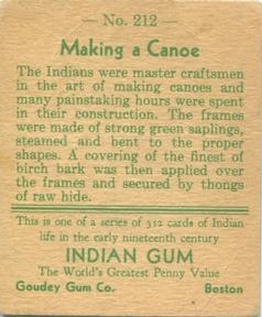 1933-40 Goudey Indian Gum (R73) #212 Making a Canoe Back