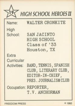 1993 Freedom Press High School Heroes Series II #19 Walter Cronkite Back