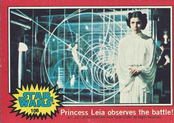 1977 Topps Star Wars #108 Princess Leia observes the battle! Front