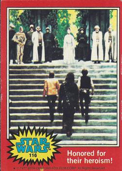 1977 Topps Star Wars #116 Honored for their heroism Front