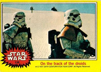 1977 Topps Star Wars #138 On the track of the droids Front