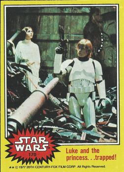 1977 Topps Star Wars #170 Luke and the princess...trapped! Front