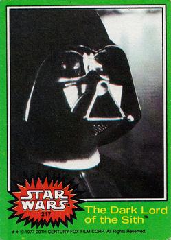 1977 Topps Star Wars #217 The Dark Lord of the Sith Front