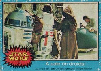 1977 Topps Star Wars #13 A sale on droids! Front