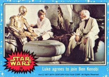 1977 Topps Star Wars #28 Luke agrees to join Ben Kenobi Front