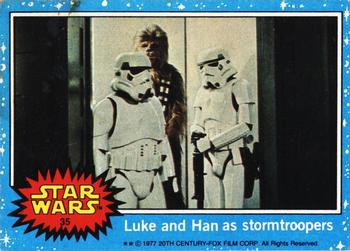 1977 Topps Star Wars #35 Luke and Han as stormtroopers Front