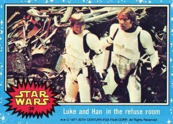 1977 Topps Star Wars #38 Luke and Han in the refuse room Front