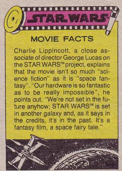 1977 Topps Star Wars #43 Luke prepares to swing across the chasm Back